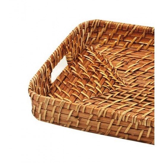 Bandeja 29cm Por 22cm Retangular Em Rattan